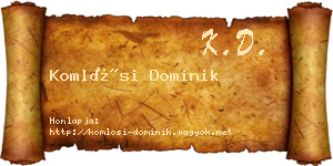 Komlósi Dominik névjegykártya