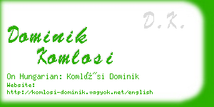 dominik komlosi business card